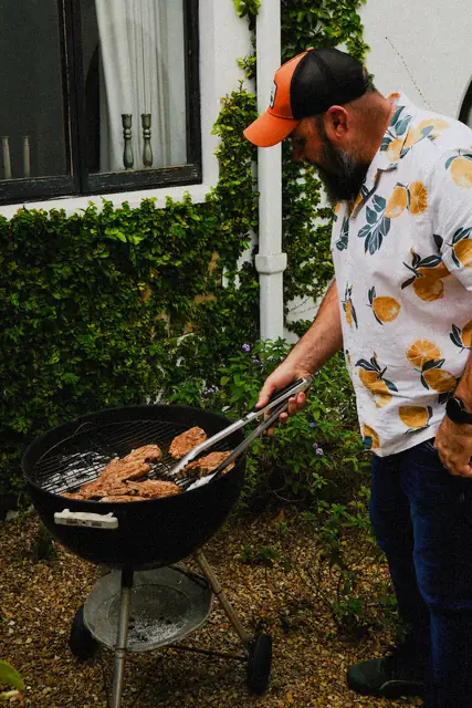 Turning the meat